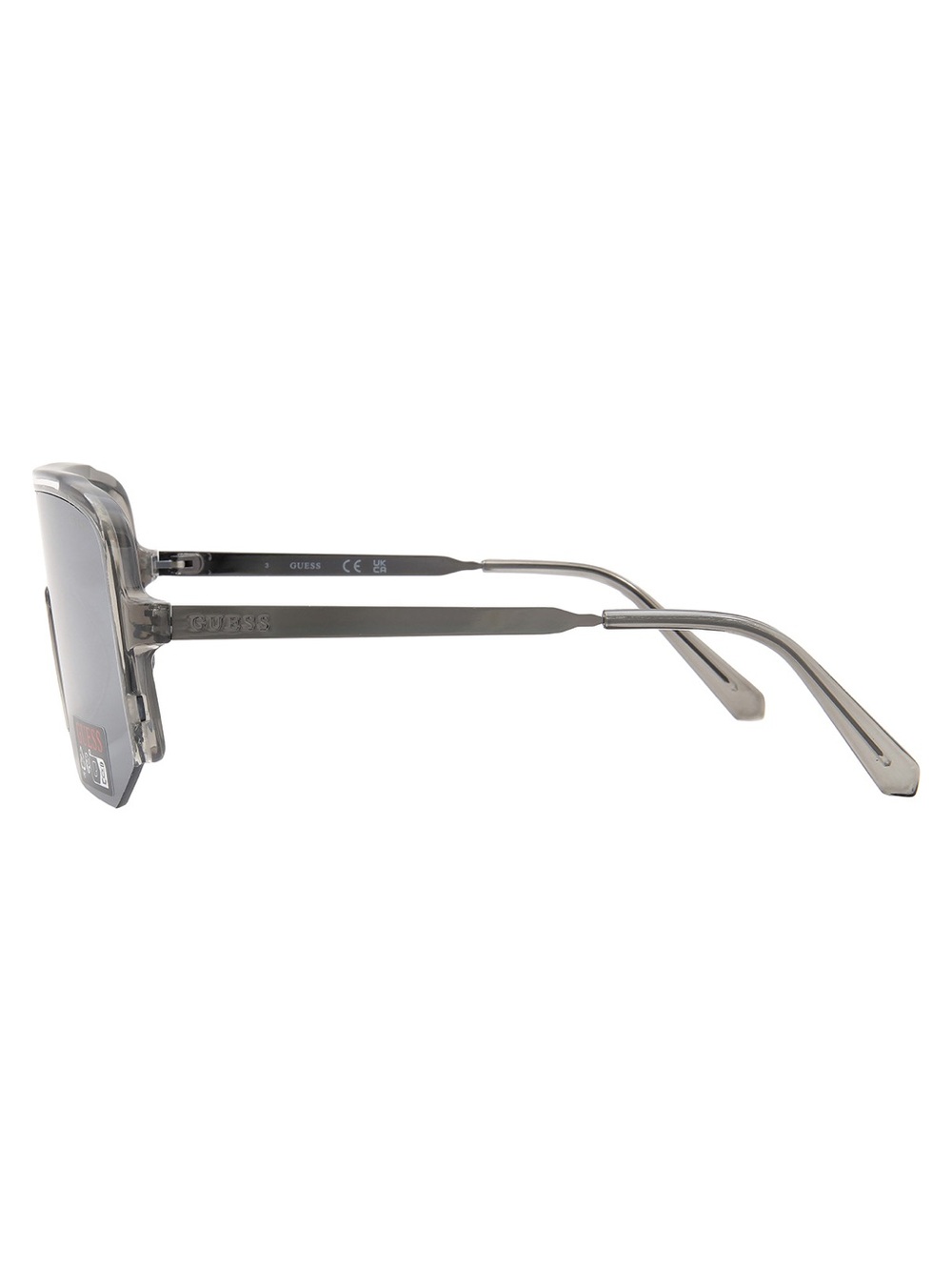 Guess Smoke Mirror Shield Men’s Sunglasses Oversized Wrap Shield Silver | NWT - Picture 5 of 5